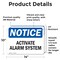 Signmission Activate Alarm System OSHA Notice Sign, Vinyl Decal, 14in W x 10in L, 2PK OS-2PACK-NS-D-1014-L-15202 - alternate 3